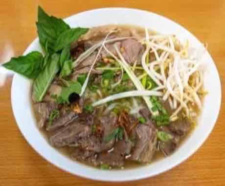 Classic beef pho with rare steak and brisket in clear broth